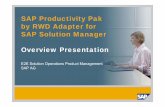 SAP Productivity Pak by RWD Adapter for SAP Solution ... · PDF file© SAP 2008 / Page 1 SAP Productivity Pak by RWD Adapter for SAP Solution Manager Overview Presentation E2E Solution