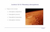 Lecture 12-13: Planetary atmospheres - Trinity College, · PDF fileLecture 12-13: Planetary atmospheres o Topics to be covered: o Atmosphere composition. o Atmospheric pressure. o