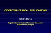 CIDOFOVIR: CLINICAL APPLICATIONS - · PDF fileCIDOFOVIR: CLINICAL APPLICATIONS Erik De Clercq ... Antiviral activity of HPMPC first described in 1987 Licensed for clinical use for