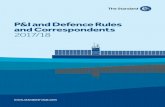 P&I and Defence Rules and Correspondents 2017/18 · PDF fileP&I and Defence Rules and Correspondents P&I and Defence Rules and Correspondents 2017/18 ... James Booker – Underwriting