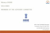 Ministry of MSME WELCOMES MEMBERS OF THE ADVISORY …udyogaadhaar.gov.in/Web/doc/Advisory committee 5.8.2015 -AS.pdf · Ministry of MSME WELCOMES MEMBERS OF THE ADVISORY COMMITTEE