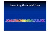 Presenting the Medial Knee - F · PDF file7 Workshop Objectives 1. You will get a review of the anatomy of the medial knee 2. You will get a review assessment techniques for injuries