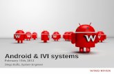 Android & IVI systems - Wind River · PDF fileGENIVI vs. Android: Focus Areas Focus on Automotive by OEMs, Tier1 and Tier 2s Managed by GENIVI alliance HMI and application store by
