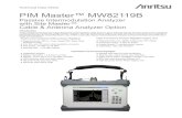 Technical Data Sheet PIM Master™ MW82119B - TestEquity · PDF filePassive Intermodulation Analyzer ... Anritsu Training ... Option 0700 LTE 700 Tx1: