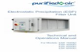 Electrostatic Precipitation (ESP) Filter Unit - Purified Air · PDF fileElectrostatic Precipitator (ESP) Filter Unit Technical and Operations Manual - Using this Manual i Using this