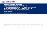 INFORMATION COMMUNICATION TECHNOLOGY FOR SMALL ENTERPRISE ...pdf.usaid.gov/pdf_docs/PDACN993.pdf · information communication technology for small enterprise capacity building program