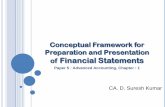 Conceptual framework for preparation and presentation · PDF fileConceptual Framework for Preparation and Presentation of Financial Statements Paper 5 : Advanced Accounting, Chapter