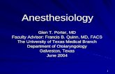 Anesthesiology - University of Texas Medical · PDF file1 Anesthesiology Glen T. Porter, MD Faculty Advisor: Francis B. Quinn, MD, FACS The University of Texas Medical Branch Department