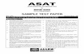 ASAT - ALLEN Career Institute, Kota · PDF file1/34 SPACE FOR ROUGH WORK / jQ dk;Z ds fy;s txg SAMPLE TEST PAPER N Cse 1. In a row of 40 boys, Satish was shifted 10 places to the right
