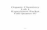 Organic Chemistry Lab 1 - seattlecentral.edu 07/organic... · • Although good results are the ultimate goal, determining why an experiment did not work and understanding the experiment