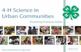4-H Science in Urban Communities · PDF filea sponsor of the 4-H Science Program ... In many states 4-H professionals have increasing or even multi-county ... , and terabytesof data