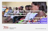 Iron and Folic Acid Supplementation for Pregnant Women ... · PDF fileIron and Folic Acid Supplementation for Pregnant Women: The Kenya ... hidden hunger MI reaches over ... IFAS as