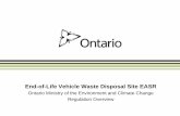 Ontario Ministry of the Environment and Climate Change ...oara.com/wp-content/files/ELV-External-Presentation-FINAL.pdf · End-of-Life Vehicle Waste Disposal Site EASR Ontario Ministry
