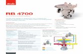 RB 4700 - · PDF fileThe RB 4700 is a pilot-operated regulator with an optional integrated safety shut-off device. ... 0.6 specific gravity gas. To determine the volumetric flow rate