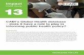 CABI’s Global Health database – does it have a role to ... Impact... · CABI’s Global Health database has a significant role to play in informing public health policy helping