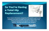 So You’re Having a Total Hip Replacement? Care/OrthopaedicCare/TH… · Pre‐operative Orthopaedic Office appointment* ... stairs and review your hip precautions ... You will be