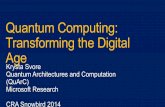 Quantum Computing: Transforming the Digital Agearchive2.cra.org/.../2014slides/Quantum_Computing-Krysta_Svore.pdf · Quantum Computing: Transforming the Digital Age Krysta Svore Quantum