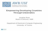 Empowering Developing Countries Through Universities · PDF fileBoard of Directors, AWB Department of Electrical & Computer Engineering University of Toronto. AWB supports developing