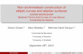 Non-archimedean construction of elliptic curves and ... · PDF fileNon-archimedean construction of elliptic curves and abelian surfaces ... 0 pnq•BEichler order of ... Non-archimedean