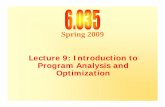 Lecture 99: : IIntroduction ntroduction tto o Program ... · PDF fileLecture 99: : IIntroduction ntroduction tto o Program Analysis and OptimizationOptimization . ead Code ato ...
