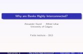 Why are Banks Highly Interconnected? - Fields Institute · PDF fileWhy are Banks Highly Interconnected? Alexander David Alfred Lehar University of Calgary Fields Institute - 2013 David