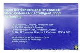 Nano Bio Sensors and Integrated Microsystems for ... · PDF fileNano Bio Sensors and Integrated Microsystems for Intelligent Food Packaging Dr Janagama, ... Consumer & Biomedical ...