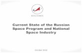 Current State of the Russian Space Program and National ... · PDF fileSpace Program and National Space Industry ... Current State of the Russian Space Program and National Space Industry