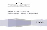 Best Practices in Education Grant Making · PDF fileSummarized the literature on best practices in corporate and foundation philanthropy along with key issues ... often implementing