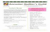 Ancaster Quilter’s · PDF fileMoney for UFO/Workshops Tabs from pop cans Note that cell phones should be turned off or to vibrate. ... Ancaster Quilter’s Guild Page 10 Library