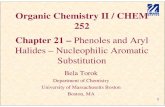Organic Chemistry II / CHEM 252 Chapter 21 – Phenoles and ...alpha.chem.umb.edu/chemistry/ch252/files/Overheads/Lecture_Chapter... · Chapter 21 – Phenoles and Aryl Halides –