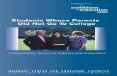 NATIONAL CENTER FOR EDUCATION STATISTICS · PDF fileThe National Center for Education Statistics ... You, as our customer, are ... for students whose parents did not go to college