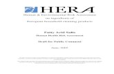 Draft for Public Comment - HERA project Fatty acid... · Human & Environmental Risk Assessment on ingredients of European household cleaning products Fatty Acid Salts Human Health