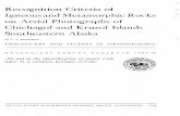 Recognition Criteria of Igneous and Metamorphic Rocks on ... · PDF fileIgneous and Metamorphic Rocks on Aerial Photographs of Chichagof and Kruzof Islands Southeastern Alaska ...