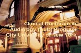 Clinical Doctorate in Audiology (AuD) Program City ... · PDF fileand Bone-Conduction Testing ... science, zoology ... Graduate degree in the field of Communication Sciences/Disorders