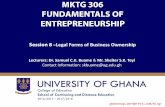 Legal Forms of Business Ownership - · PDF fileSession Overview •The session is about the various forms of legal business ownership in Ghana. The various ownership forms have different