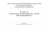 Unit 6 Solving Equations and Inequalities - Georgia Standards · PDF fileAccelerated Mathematics II Frameworks Student Edition Unit 6 Solving Equations and Inequalities 2nd Edition