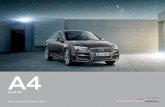 A4 Update A4 Sedan... · Optional Equipment for the Audi A4 Code: Option Features: 1.4T FSI 1.4T FSI 1.4T FSI Sport 1.4T FSI Design 2.0T FSI 2.0T FSI Sport 2.0T FSI Design