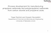 Process development for manufacturing propylene carbonate ... and... · Process development for manufacturing propylene carbonate and poly(propylene) carbonate from carbon dioxide
