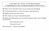 Concepts for Army Transformation: A Briefing for the ... Brief1.pdf · 1 COMBAT MANEUVER GROUP (CMG) 1 CMG Army Prepositioned Equipment 2 CMG Army Prepositioning Afloat Set 1 JTF