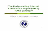 The Reciprocating Internal Combustion Engine (RICE)  · PDF file1 The Reciprocating Internal Combustion Engine (RICE) MACT Summary MACT 40 CFR 63, Subpart ZZZZ (4Z)