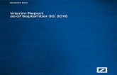 Interim Report as of September30, 2016 - Deutsche Bank · PDF fileDeutsche Bank 1 – Management Report 2 Interim Report as of September 30, 2016 Management Report Operating and Financial
