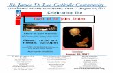 Mass: 10:30 am Fiesta: 12:00pm - St. James and St. Leo ...stjamesandleo.org/wp-content/uploads/2015/02/8-13-17.pdf · FIESTA DE SAN JUAN EUDES Los invitamos a celebrar la ﬁesta