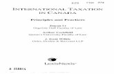 INTERNATIONAL TAXATION IN CANADA - · PDF filePART I — FUNDAMENTALS OF INTERNATIONAL TAXATION IN CANADA 7 Chapter 2: ... Chapter 3: Tax Treaties 23 A. Introduction 23 ... Income