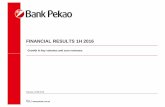 FINANCIAL RESULTS 1H 2016 - Bank Pekao · PDF file11 471 473 255 253 86 86 1Q 16 2Q 16 Operating costs 812 Personnel costs Non-personel costs Depreciation Cost PLNm 812 952 944