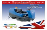 Owner Instructions - LVC · PDF fileOriginal instructions Warning! Read instructions before using the machine   TRO 650 Ride-on Scrubber Dryer Owner Instructions TRO 650