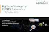 Big Data Offerings by CIGNEX   Datamatics Confidential   Big Data Offerings by CIGNEX Datamatics December 2012 Presented by Name: Munwar Shariff Email: munwar@
