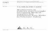 GAO-11-391 VA Health Care: Weaknesses in Policies and ... · PDF fileThe Department of Veterans Affairs (VA) operates one of the largest ... medical equipment (RME), which is designed