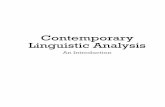 Contemporary Linguistic Analysis - Pearson · PDF file9.2 Structural features 316 ... Contemporary Linguistic Analysis was the first textbook to offer ... solutions to the problem