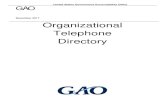 GAO Organizational Telephone Directory · PDF fileDecember 2017 Organizational . Telephone . Directory . United States Government Accountability Office GAO
