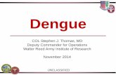 Dengue - Walter Reed Army Institute of · PDF fileDengue . UNCLASSIFIED . COL Stephen J. Thomas, MD Deputy Commander for Operations Walter Reed Army Institute of Research ... DHF the